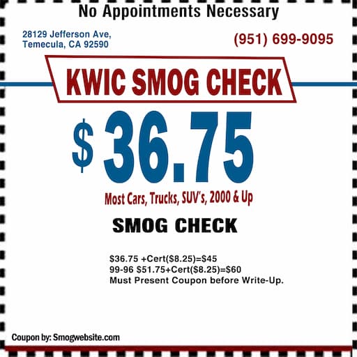 Smog Coupon Temecula